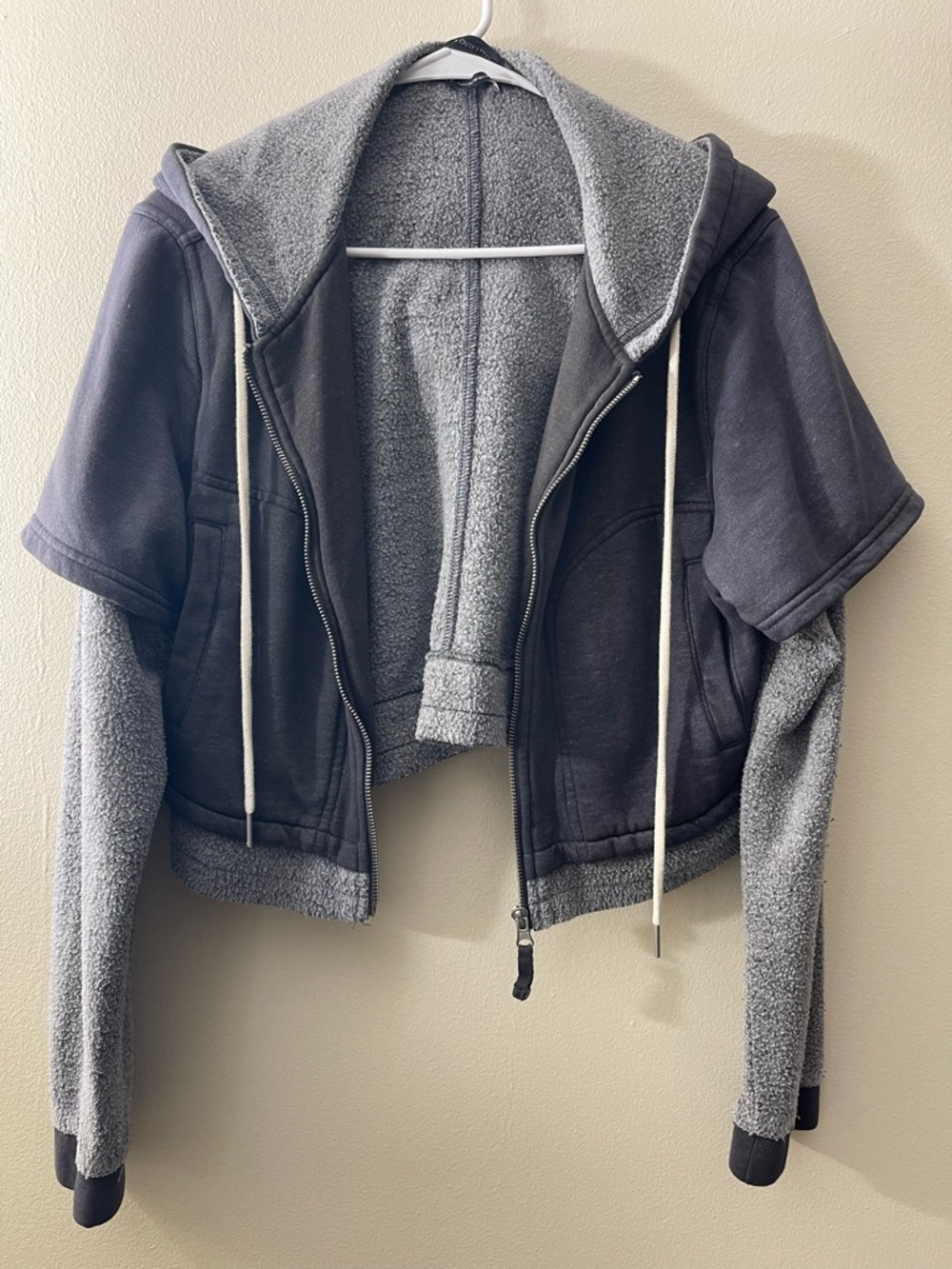 Urban Outfitters Gray Cropped Hoodie